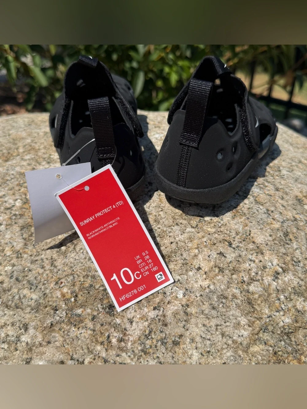 Nike Sunray Protect 4 TD Boys Girls 10C Black Water Sandals NWT HF6278-001 Comfy